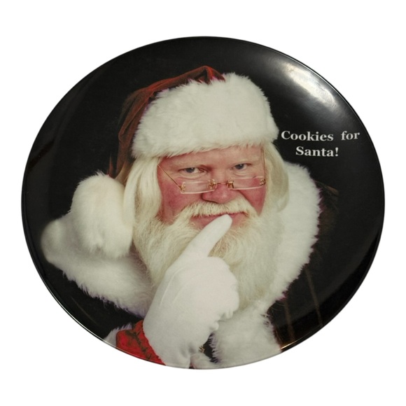 Santa Claus “Cookies for Santa” Decorative Christmas Plate Shatter Resistant - Picture 1 of 4
